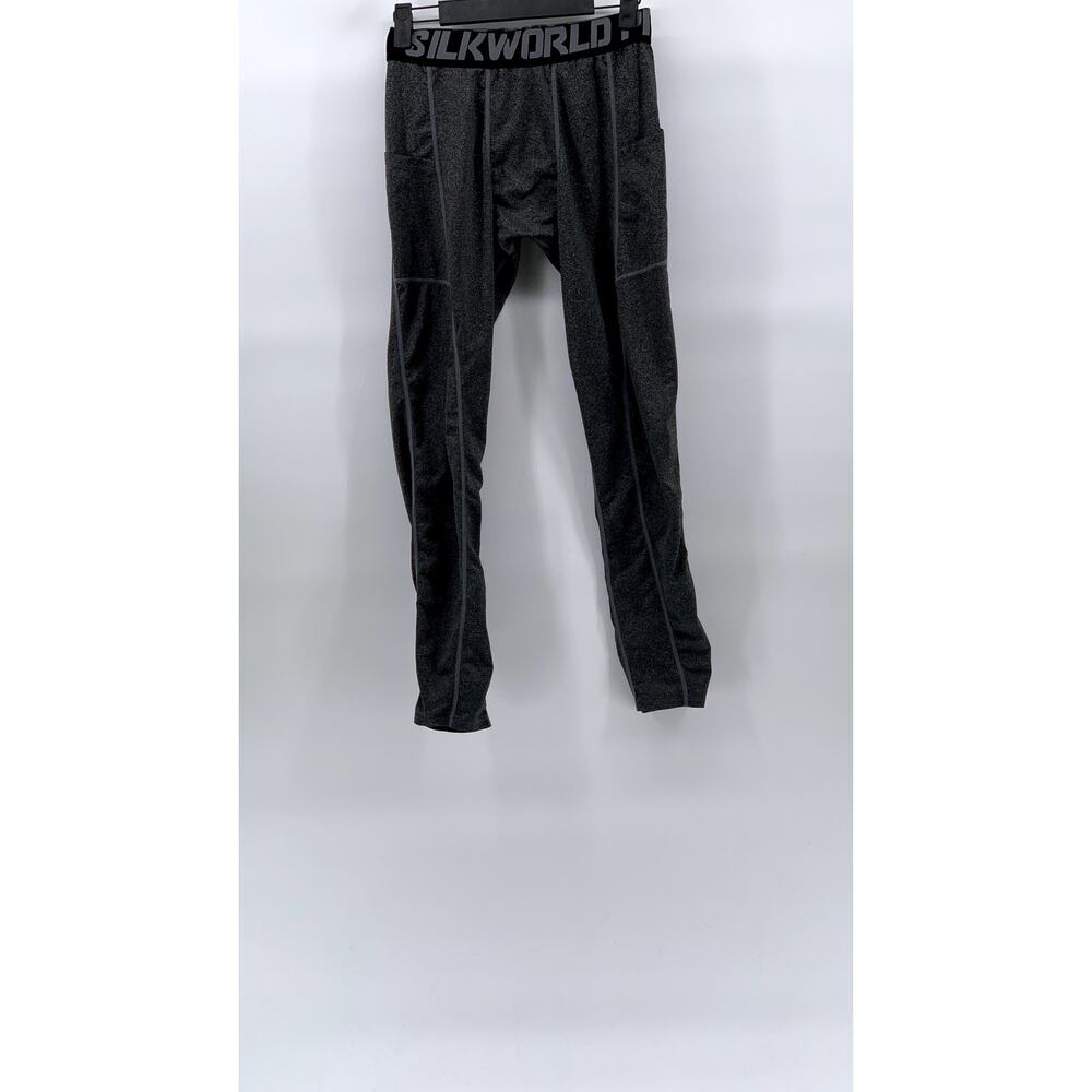 SILKWORLD Pro Men’s Blue-Black Elasticized Waist Compression Pants SZ M